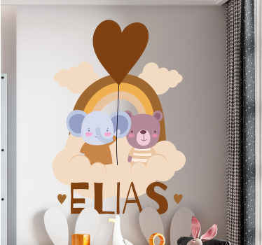 Sticker illustration amitié animale personnalisée - TenStickers