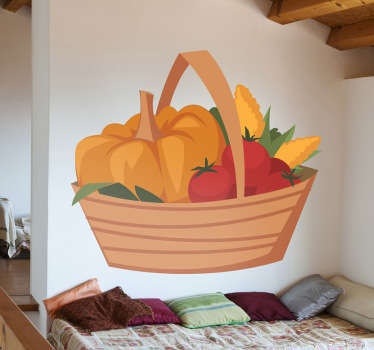 Sticker panier legumes du champ - TenStickers