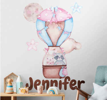 Custom hot air balloon wall stickers for kid - TenStickers
