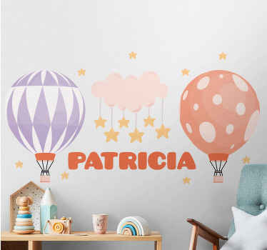 Simple balloons with clouds and stars decal - TenStickers