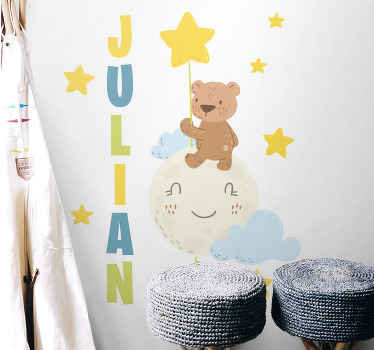Custom bear balloon wall stickers for kid - TenStickers