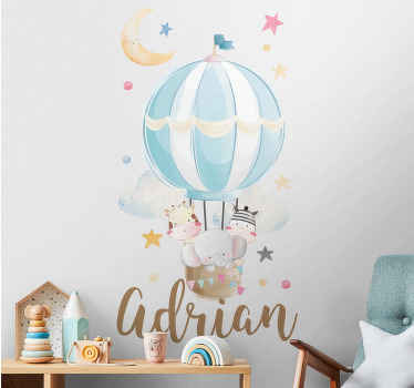 Tre djur med stjärnor och moln klistermärke - Tenstickers