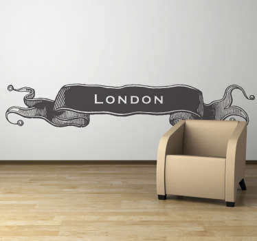 London Vintage Ornamental Sign Decal - TenStickers