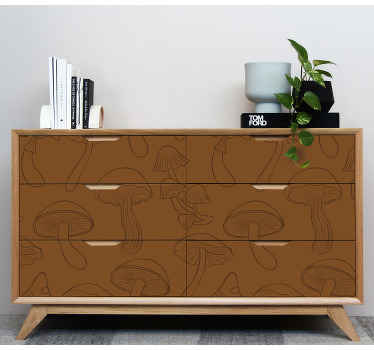 Kaiverrettu käsin piirrettyjä sieniä Huonekalutarrat - Tenstickers