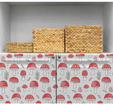 Röd svamp härligt mönster möbel dekal - Tenstickers