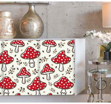 Möbelfolie rote pilze muster - TenStickers