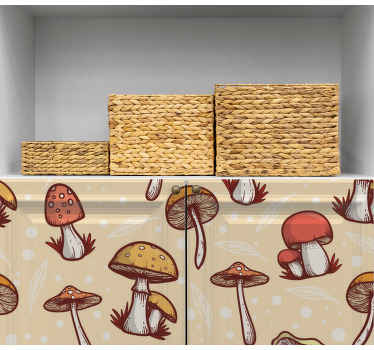 Originální design štítku s houbovým nábytkem - TenStickers
