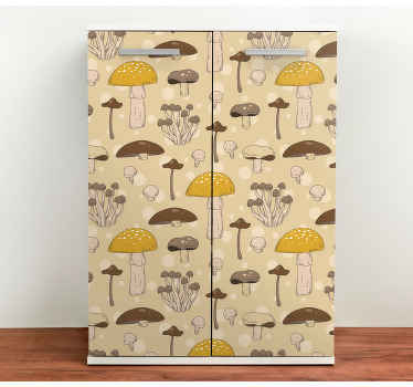 Realistinen käsin piirretty sienikuvio Huonekalutarrat - Tenstickers