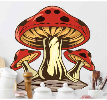 Sticker Cuisine Illustration originale de champignon - TenStickers