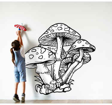 Wandtattoo Pflanzen pilzclusterillustration - TenStickers