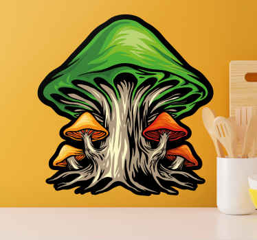 Vinilo planta grupo de hongos coloridos - TenVinilo
