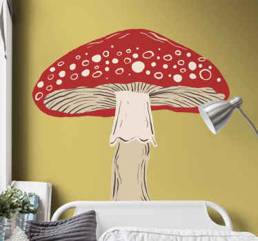 Hand drawn original mashroom design sticker - TenStickers