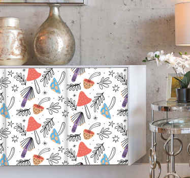 αυτοκόλλητο έπιπλα πολύχρωμα μοτίβα της φύσης - TenStickers