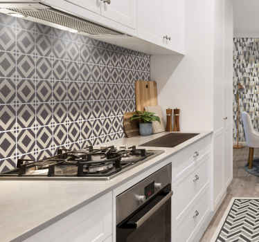 Vintage beige ruudullinen kuvio kaakelitarrat keittiöön - Tenstickers