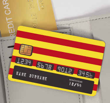 Pegatina para tarjeta de crédito Bandera catalana - TenVinilo