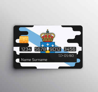 Pegatina para tarjeta de crédito Bandera gallega - TenVinilo