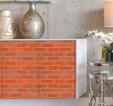 Naklejka na meble Wzór z czerwonych cegieł - TenStickers