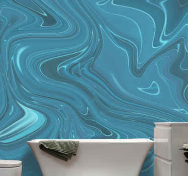 Wervelend vloeistofpatroon badkamer sticker - TenStickers