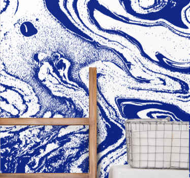 Abstract blue pattern bathroom wall sticker - TenStickers