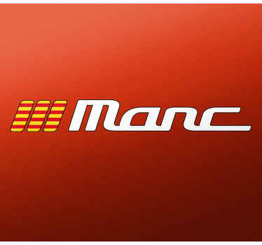 Pegatina coche bandera catalana con nombre - TenVinilo