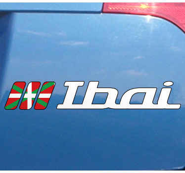 Pegatina coche con bandera vasca con nombre - TenVinilo