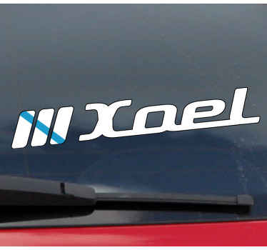 Pegatina para coche Bandera gallega y nombre personalizado - TenVinilo