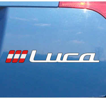 Autoaufkleber österreichische Flagge und Name personalisiert - TenStickers