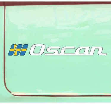 Svensk flagga med anpassat namn bilklistermärke - Tenstickers