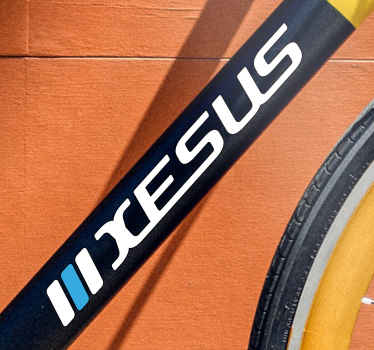 Vinilo bici Bandera gallega con nombre personalizado - TenVinilo