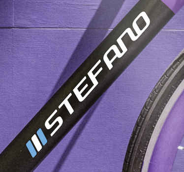 Vinilo bici Bandera argentina en rectángulo y nombre personalizad - TenVinilo