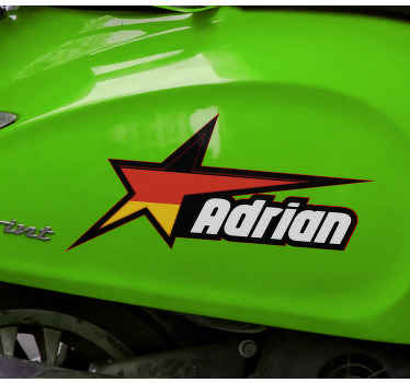 Motorrad Aufkleber Deutschland Flagge mit Namen - TenStickers