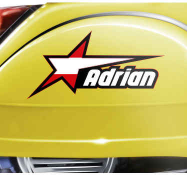 Motorrad Aufkleber österreichische flagge in stern und benutzerde - TenStickers