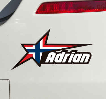 Blå teddybjørn på måne tilpassbar klistremerke - Tenstickers