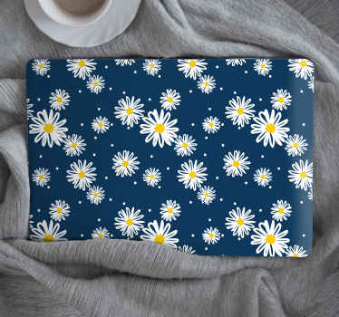 Sticker pour ordinateur motif floral de marguerite - TenStickers