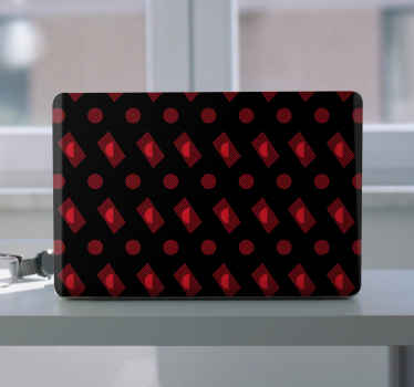 Red Geometric Patterns laptop skin - TenStickers