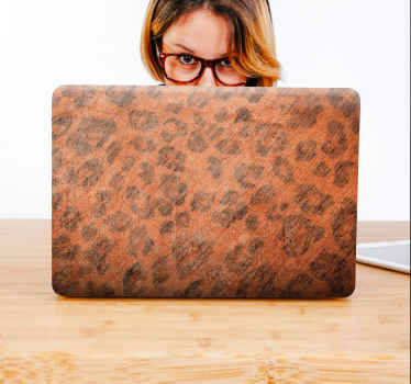 Adesivo per laptop copertina con stampa leopardata - TenStickers