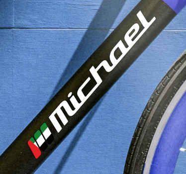 United Arab Emirates flag custom name sticker - TenStickers