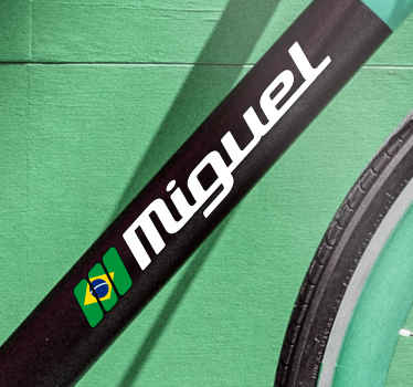 Autocolantes vinil para bicicletas Bandeira do brasil em retângul - TenStickers
