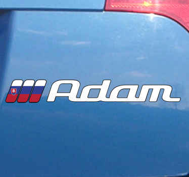 Slovensko vlajka obdĺžnik vlastný názov polep auta - Tenstickers