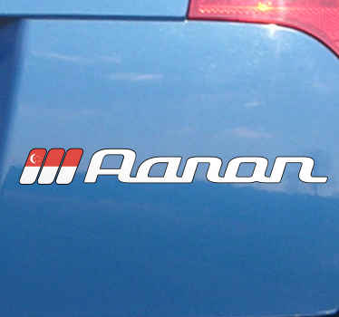 Singapore flag with custom name  car sticker - TenStickers
