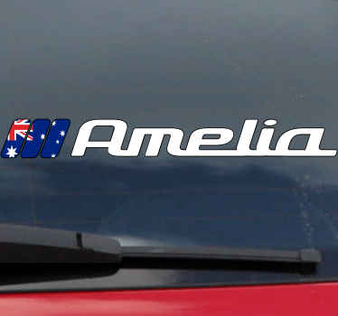 Australia flag and custom name car sticker - TenStickers