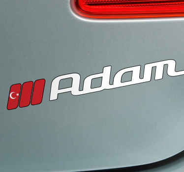 Türkiye bayrağı ve özel isim hayvan çıkartması - TenStickers