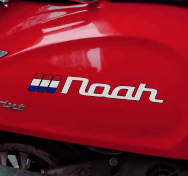 Motor stickers Nederlandse vlag in rechthoek en aangepaste naam - TenStickers