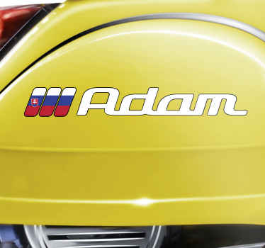 Slovenská vlajka vlastný názov motocykel obtlačok - Tenstickers