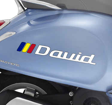 Steag romania nume personalizat motocicleta decalcomanie - TenStickers