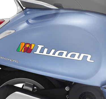 Sri Lanka flag custom name motorcycle decal - TenStickers