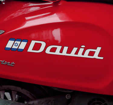 Israel flag name motorcycle decal - TenStickers