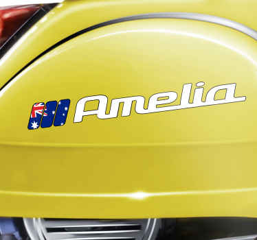 Australia flag custom name motorcycle decal - TenStickers