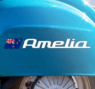 New Zealand flag custom name  motorcycle decal - TenStickers