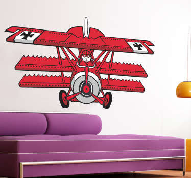 Red Baron Comic Kids Sticker - TenStickers